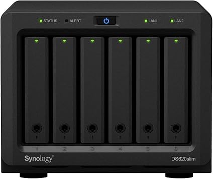Synology DiskStatoin DS1621+ NAS Server for Business with Ryzen 2.2GHz CPU, 32GB Memory, 108TB HDD Storage, 2 x 1GbE LAN Ports, DSM Operating System