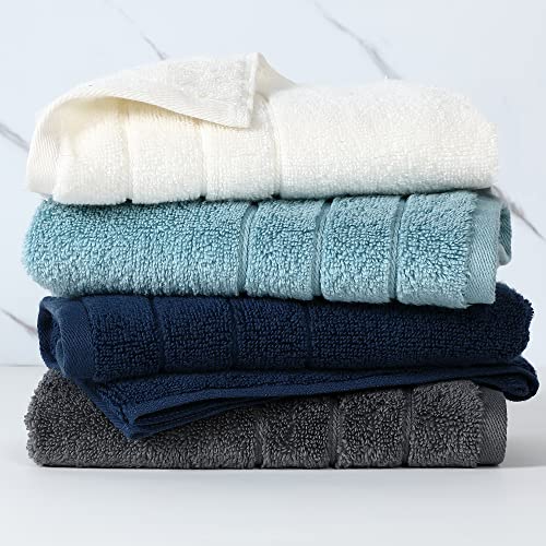 Image of Anne Klein 6-Piece Reverie Towel Set, 2 Bath Towels, 2 Hand Towels, 2 Wash Cloths, 100% Cotton, Grey