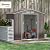 Outsunny 7' x 4' Outdoor Storage Shed, Garden Tool Metal Shed with Foundation Kit, Double Lockable Door, Air Vents and Sloping Roof, for Backyard, Patio, Lawn, Gray