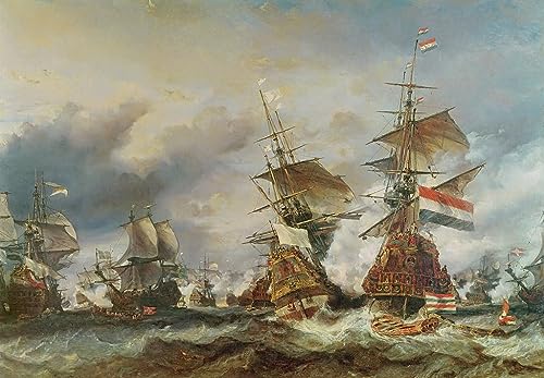 Peinture la bataille de Texel Isabey pour grand salon élégant et mur de bureau