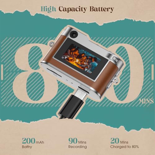 Image of HOTU Keychain Camera, Mini Digital Camera 1080P HD with Flash Brown