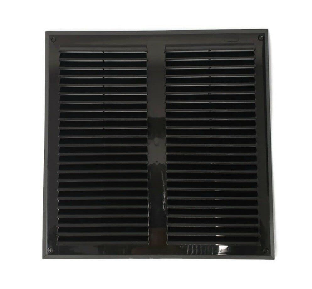 Grille d'aération noire moustiquaire 350x350 ventilation conduit 35,6 cm extérieur