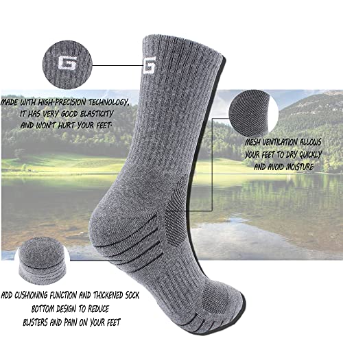 Men's Moisture Wick Cushion Hiking Socks Comfort Crew Boot Gym Fitness Sports Socks For Men S (3 Pairs)3