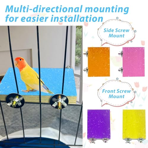 Image of kathson 12 Pcs Bird Perch Stand Toy Colorful Wood Paw Grinding Stick Parrot Perch Stand Holder Platform Bird Cage Accessories for Pet Bird Parakeet Cockatiels Lovebirds (6 Random Colors)