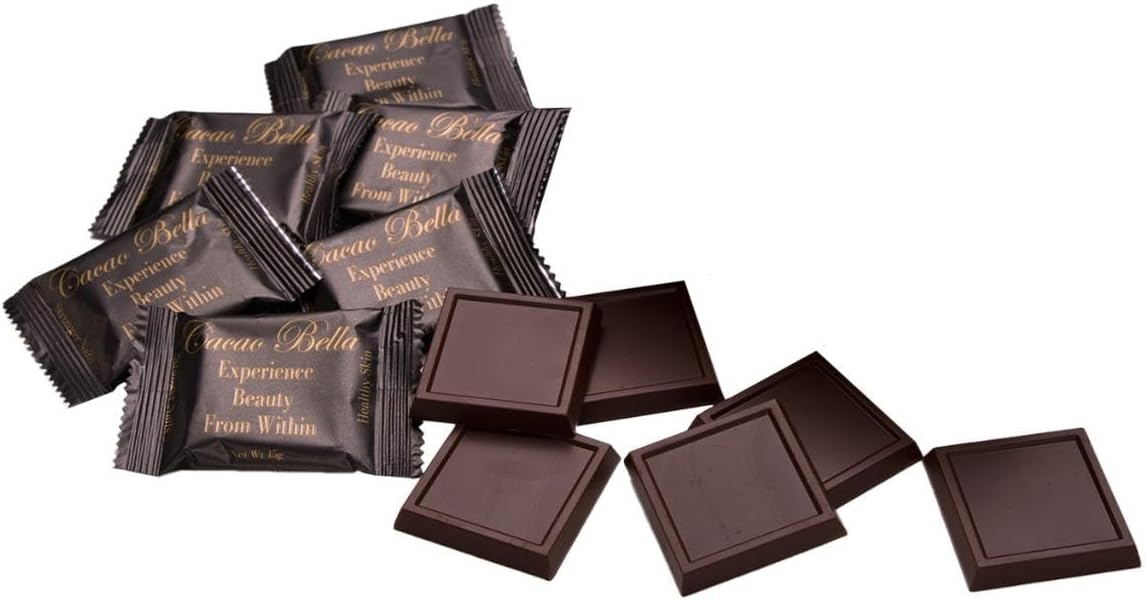 Cacao Bella®️ Clinically Proven Collagen Supplement Dark Chocolate Bars, 2,500 mg VERISOL® Bioactive Peptides, 4 mg AstaReal® Astaxanthin & Cocoa Flavanols, Supports Skin Elasticity, Hair & Nails