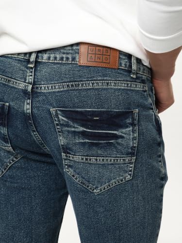 Image of Urbano Fashion Men's Regular Fit Heavy Washed Denim Jeans Stretchable