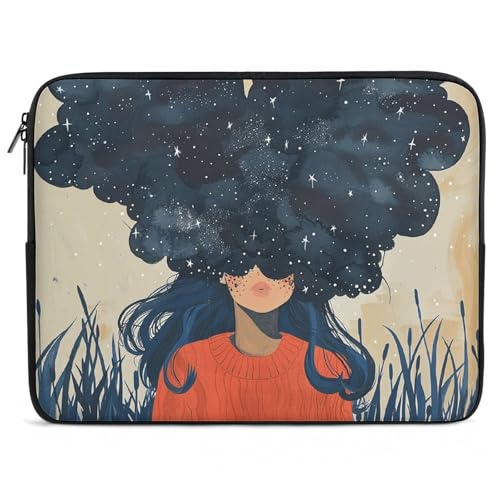 Funda para portátil de 15 pulgadas con diseño de nubes negras