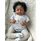Zero Pam Black Reborn Baby Dolls-20 Inch Realistic Baby Doll, Life Like African American Babe Newborn Doll with Soft Cotton Body Real Life Silicone Babe That Look Real with All Accessories