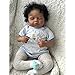 Zero Pam Black Reborn Baby Dolls-20 Inch Realistic Baby Doll, Life Like African American Babe Newborn Doll with Soft Cotton Body Real Life Silicone Babe That Look Real with All Accessories
