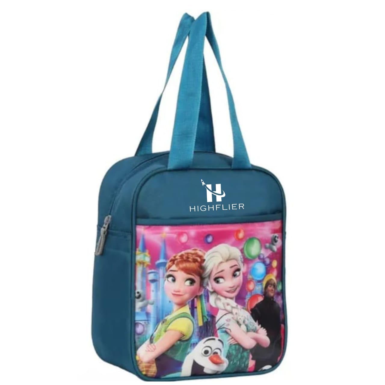 HIGHFLIER Stylish Lightweight Princess Lunch/Tiffin/Storage Bag for Girls (School & Picnic), Pack of 1, Sky Blue (8L)