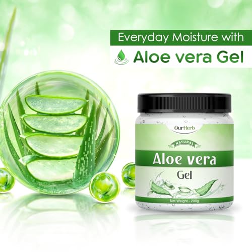 Image of Aloe Vera Gel for Face & Hair with Vitamin E | Hydrating & Soothing Gel | Paraben-Free, Non-Greasy | For Skin & Hair Care | 200g