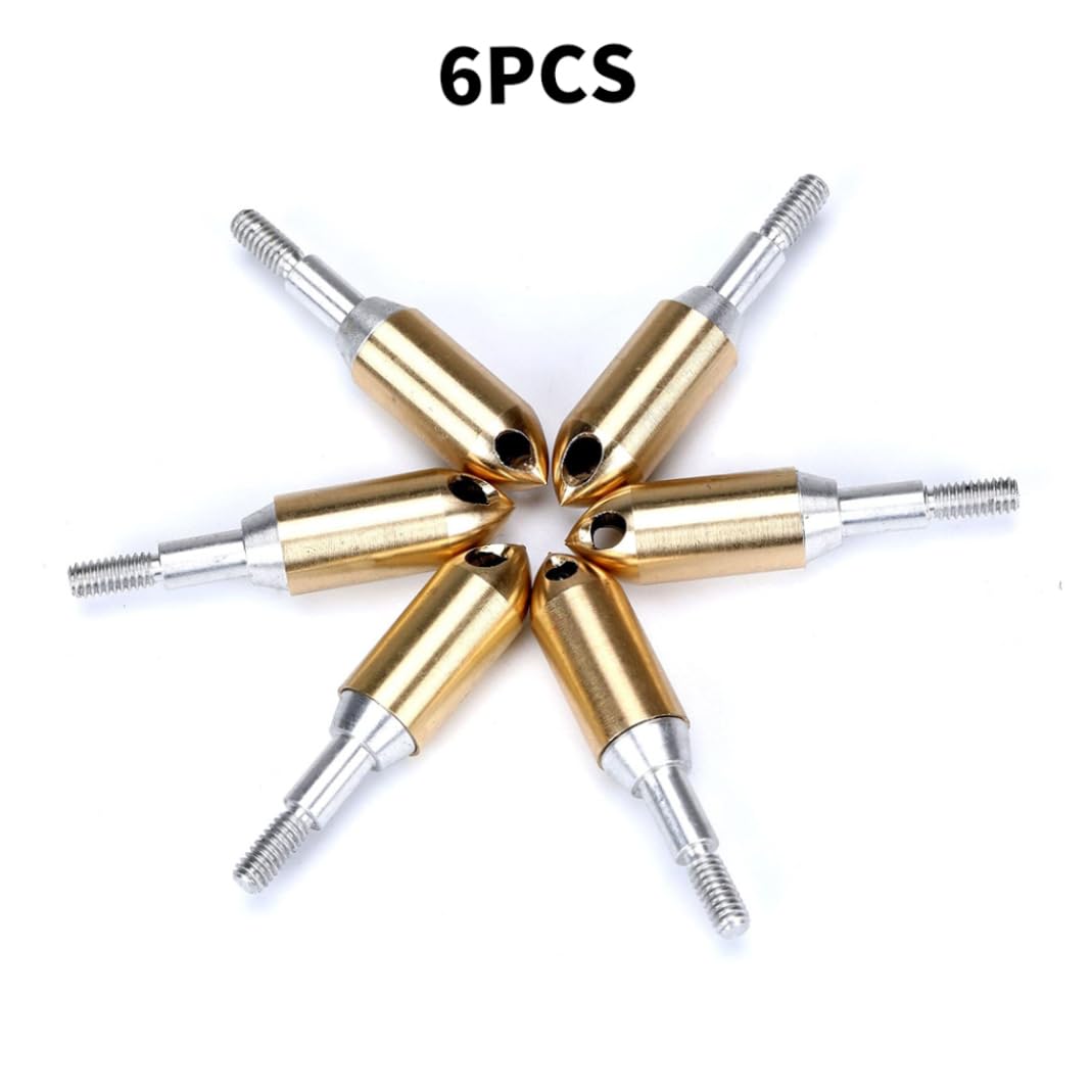 Cabezas de tiro con arco Silbato de cobre Punta de flecha Silbatos para práctica al aire libre Flecha Punta ancha 6PCS tiro con arco punta ancha silbato cabezas de arco puntas de flecha accesorio