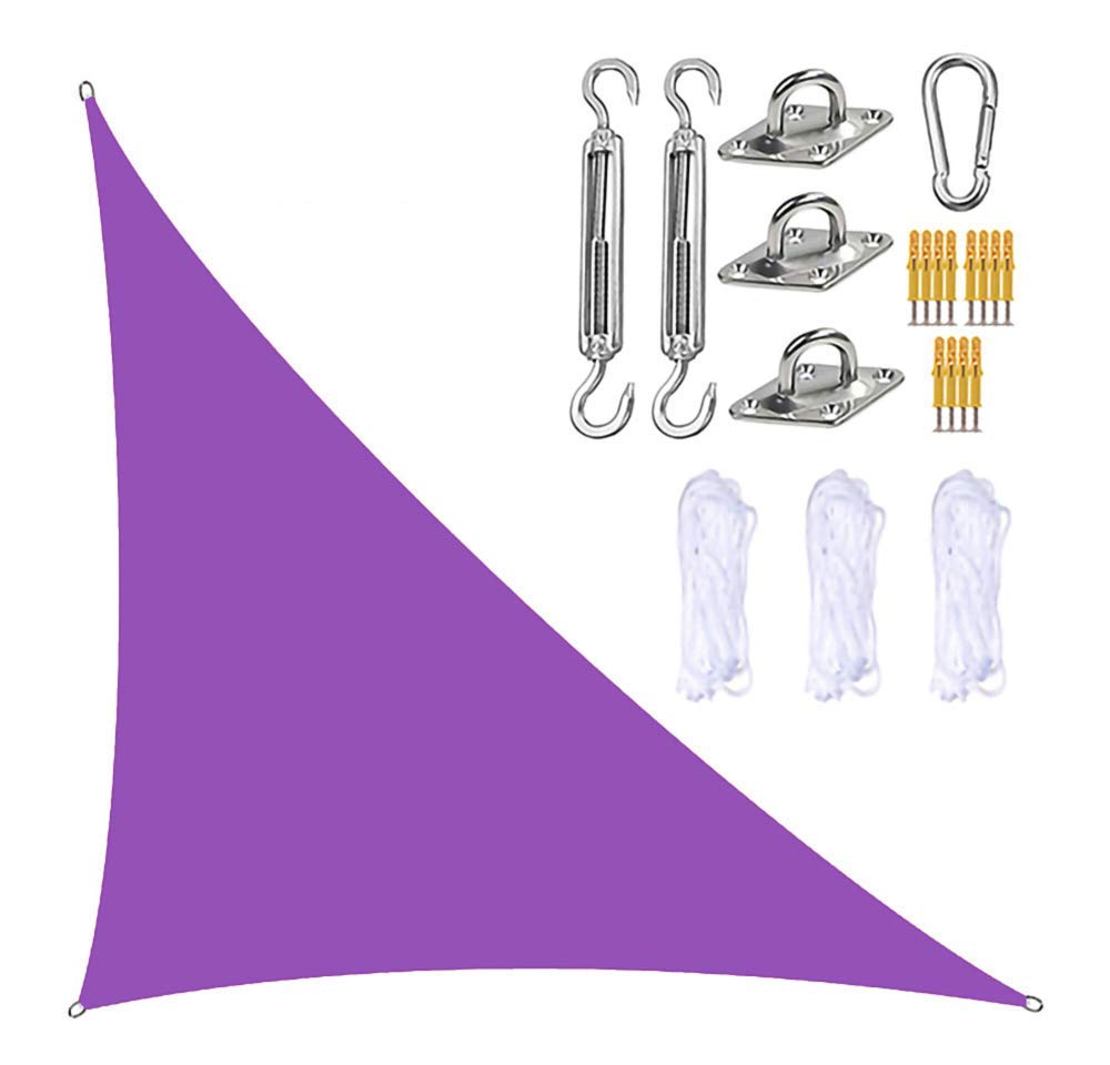 Trójkątny żagiel przeciwsłoneczny, parasol przeciwsłoneczny 13 x 13 x 19 stóp z zestawem osprzętu, 3 liny, wodoodporny, blokujący promieniowanie UV, parasol przeciwsłoneczny na patio
