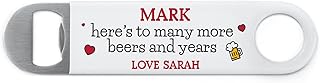Couples Anniversary Bottle Opener Gift, PERSONALISED Metal Beer Bottle Opener Gift for Boyfriend Husband, Anniversary Gift From Girlfriend Wife, Couples Valentines Gift, Boyfriend Gift