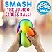 Power Your Fun Arggh Rainbow Giant Stress Balls for Adults - 3.75 Inch Large Stress Balls for Kids Squishy Toys Ball Stress Relief Fidget Toy Sensory Ball Squeeze Toy for Boys Girls (Rainbow)