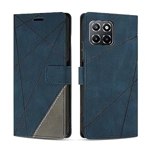 SONWO Case for Honor X6, PU Leather Flip Wallet Case Magnetic Closure Cover Card Slots Phone Case for Honor X6, Blue