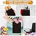 XPCARE 200Pcs Paper Gift Bags 5.25x3.25x8.25'',Gift Wrap Bags with Handles, Black Kraft Paper Bags for Small Business Paper Bags Bulk for Birthday Party Favors Shopping Retail