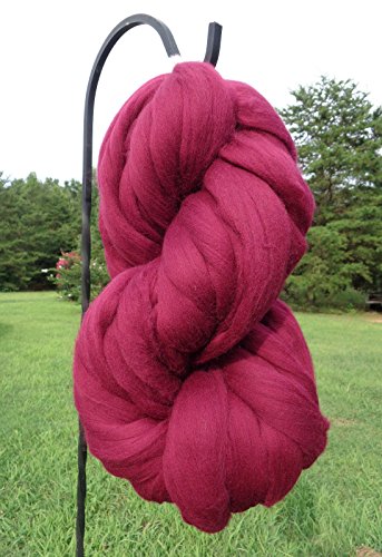 Burgundy Wine Wool Top Roving Fiber for Spinning and Felting Crafts | 100% Australian Merino Wool | 21 Micron Easy to Spin | Perfect for Beginners and Advanced Crafters, (1 oz)