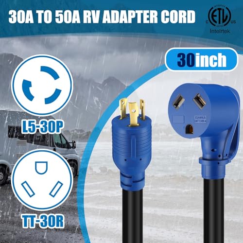 Kanayu 30 Amp RV Adapter Cord, L5-30P to TT-30R Surge Protector by Kanayu - Used condition - Image 2