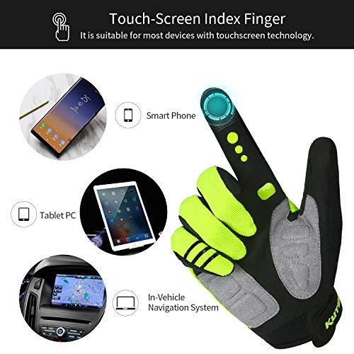 Image of KUTOOK Cycling Gloves Full Finger Touch Screen Wear Resistant with Shock Absorbing Pad Bike Gloves Men for MTB Road