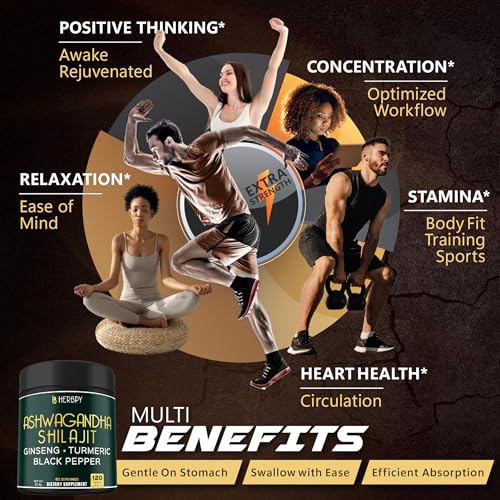 Herbpy 5in1 Shilajit Ashwagandha Supplements for Stamina Energy Relaxation — view 4