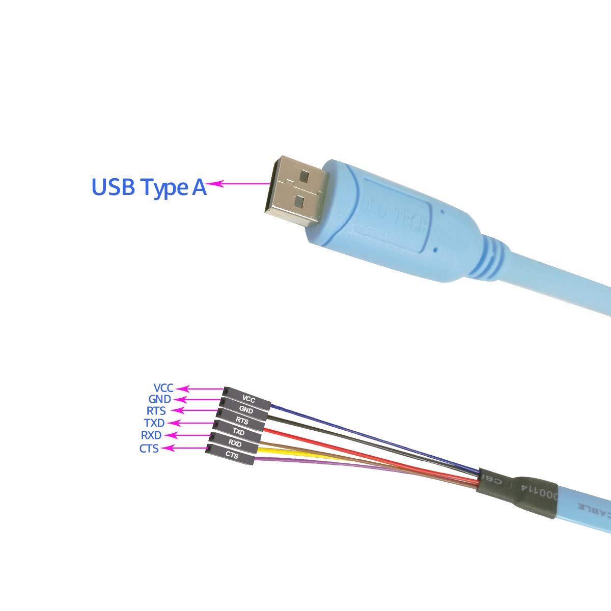 DSD TECH SH-U09BL USB to TTL Serial Cable with CP2102N Chip 1.2M/4FT