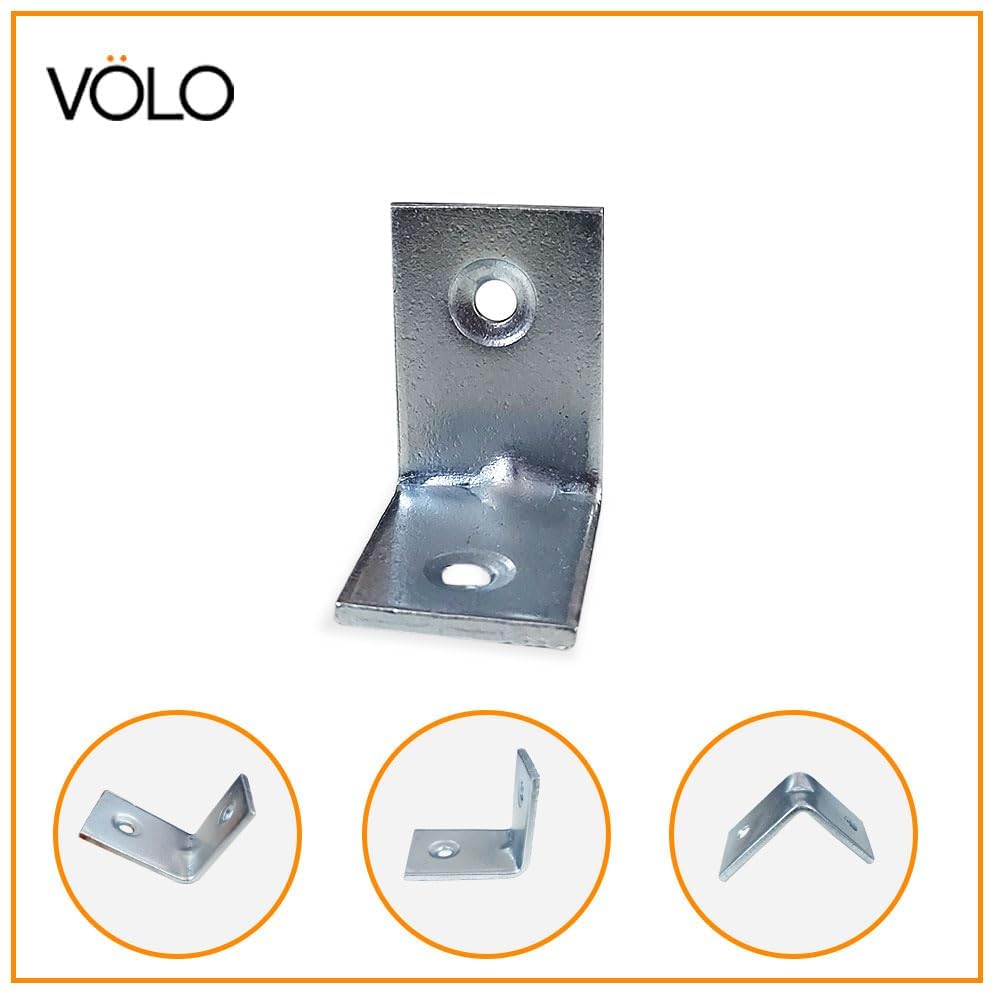 Hyderon L Angle Bracket – Zinc-Plated 25mm x 25mm Shelf Support, Reinforcement for Chairs, Tables, and Right Corner Joints, Durable L-Shaped Brace 4