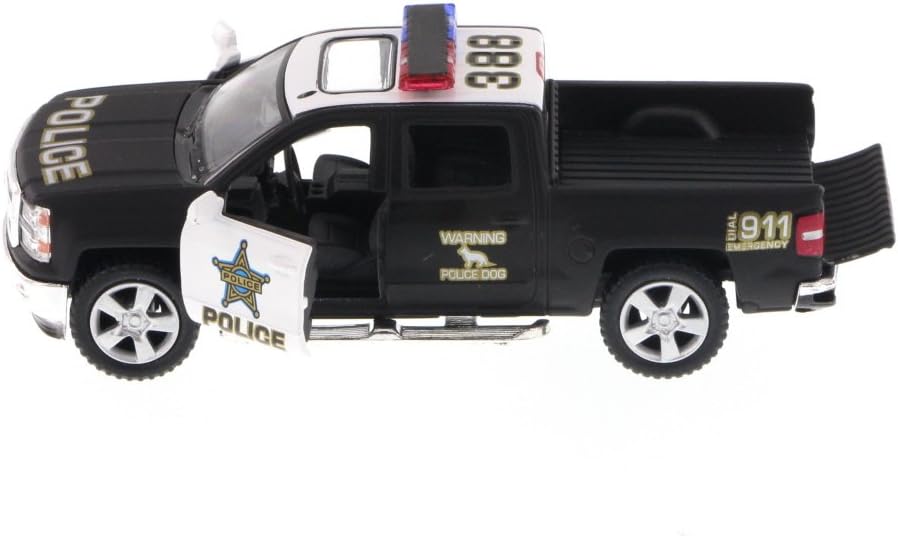 KiNSMART 2014 Chevrolet Silverado LTZ Crew Cab 4x4 1:46 Scale 5" Die Cast Metal Model Pick-up Truck Toy (Police Edition)