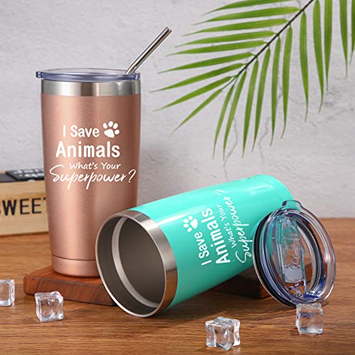 2 Sets I Save Animals, Veterinarian Gifts For Women, Gift Ideas For Vet Tech, Animal Lovers, Pet Lover, Graduation, Veterinary Technician, Students, 20 Oz Mug Tumbler With Gift Box #TOP3