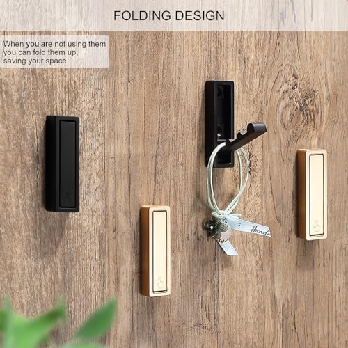 macikwon Foldable Gold Wall Hooks 4 Pack,Heavy Duty Wall Hooks for Hanging Coats Towels Backpacks Bags Brushed Gold Towel Hooks in The Bathroom,Closet,Entryway,Pool and Kitchen.(Gold, 4) by macikwon - Used condition - Image 7