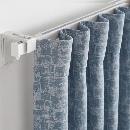 Image of FRESH FROM LOOM 10 ft Parda | Door Curtains for Slider Track | Non-Ring Curtains | S-Wave Pleat | Light Block See Blueout Parde | Breathable Fabric Curtain for Door (See Blue | 10 Feet, Set of 2)