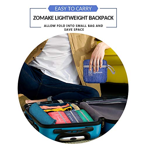 ZOMAKE 25L Lightweight Packable Backpack, Foldable Daypack(Dark Blue) - image 5