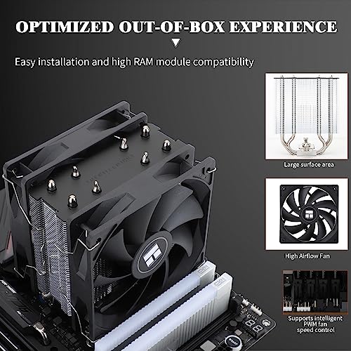 TR Assassin X 120R SE PLUS CPU Cooler, 4×6mm Heat Pipes,120mm PWM Quiet Fans CPU Air Cooler with S-FDB Bearing, AGHP Technology,for AMD AM4 AM5/Intel 1700/1150/1151/1200(AX120R SE PLUS) - Image 3