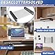sciuU Untertisch-Halterung/Wandhalterung, multifunktionale Aufbewahrung für Laptops, Tablets, Tastaturen, Modems, TV-Boxen, platzsparender Schreibtisch- & Wand-Organizer, für Geräte < 4 cm Dicke