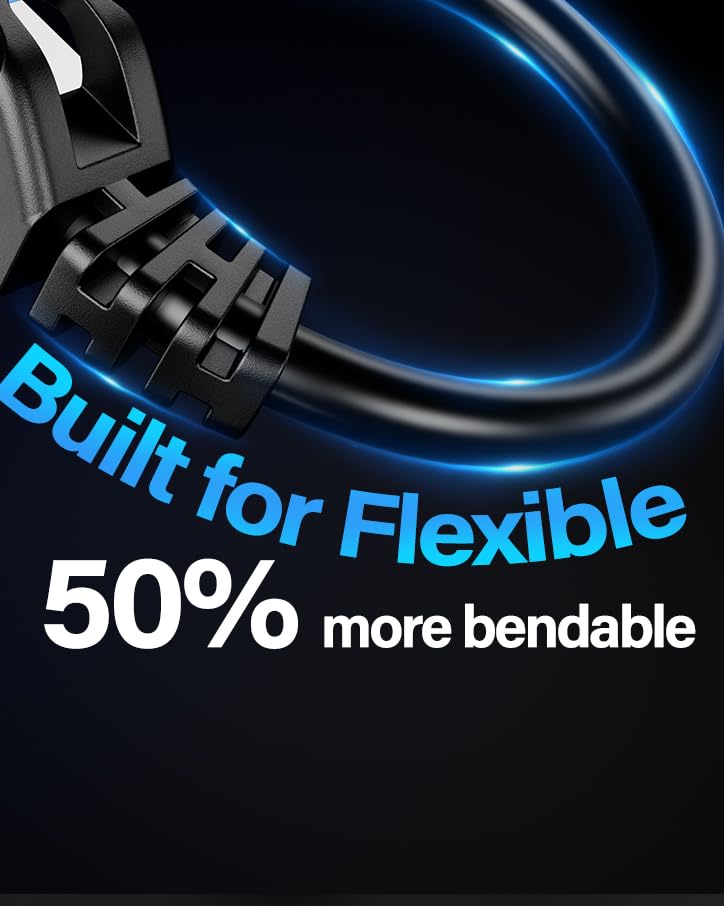 Image of Cat6A Ethernet Cable Shielded 10Gbps 0.5 ft (24 Pack), Slim Shielded (F /UTP) Ethernet Cable Cat 6, Flexible 28AWG Bare Copper Cat6 Cable, Space-saving Cat 6a Network Cable for Data Center, Black