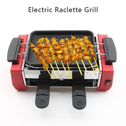HAZYJT Raclette Grills Elektrische Doppelschichten Rauchfreie Bratpfanne Antihaft-Grillpfanne Backform Spieß… – Bild 3
