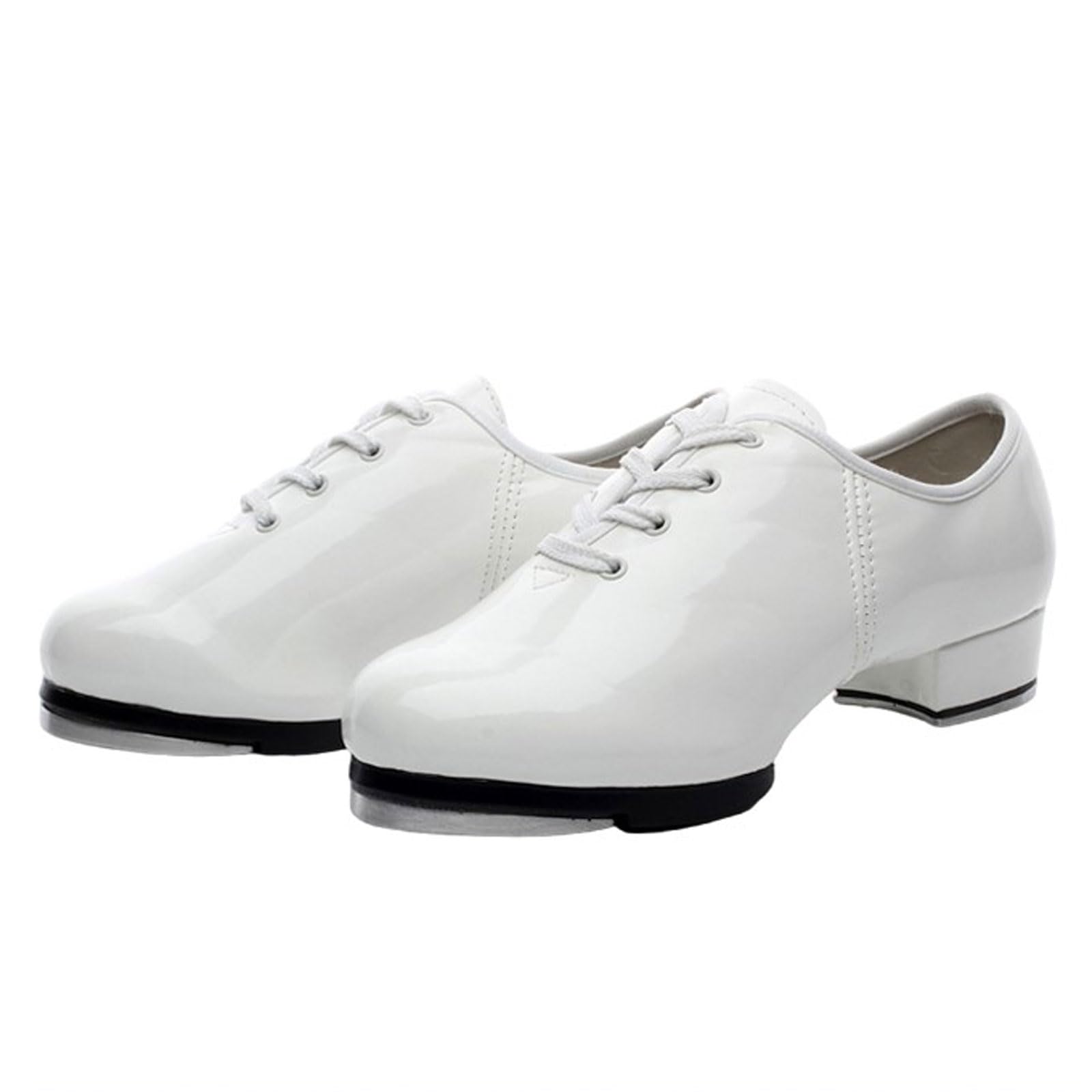 Zenithuxe Tap Dance Shoes.Men’s Tap Shoes.Women’s Tap Shoes.Tie Up Jazz Tap Dance Shoe