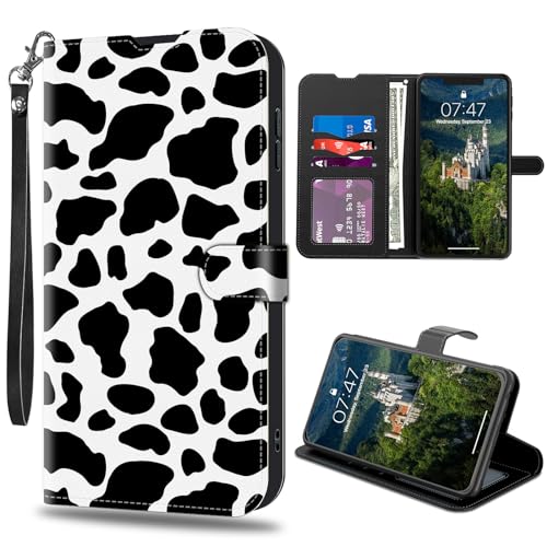 CAPAUNVDA for Samsung Galaxy S20 FE 5G Wallet Case with Credit Card Slots Holder, PU Leather Shockproof RFID Blocking Cover for Samsung Galaxy S20 FE 5G,Black Cow Print