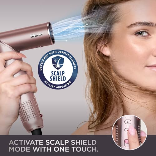 Shark FlexFusion - Plancha de pelo y potente secador de pelo con cepillo de pelo Fusion, moldeador de aire de cerámica con rizadores y concentrador de envoltura automática, placas de cerámica, rubor