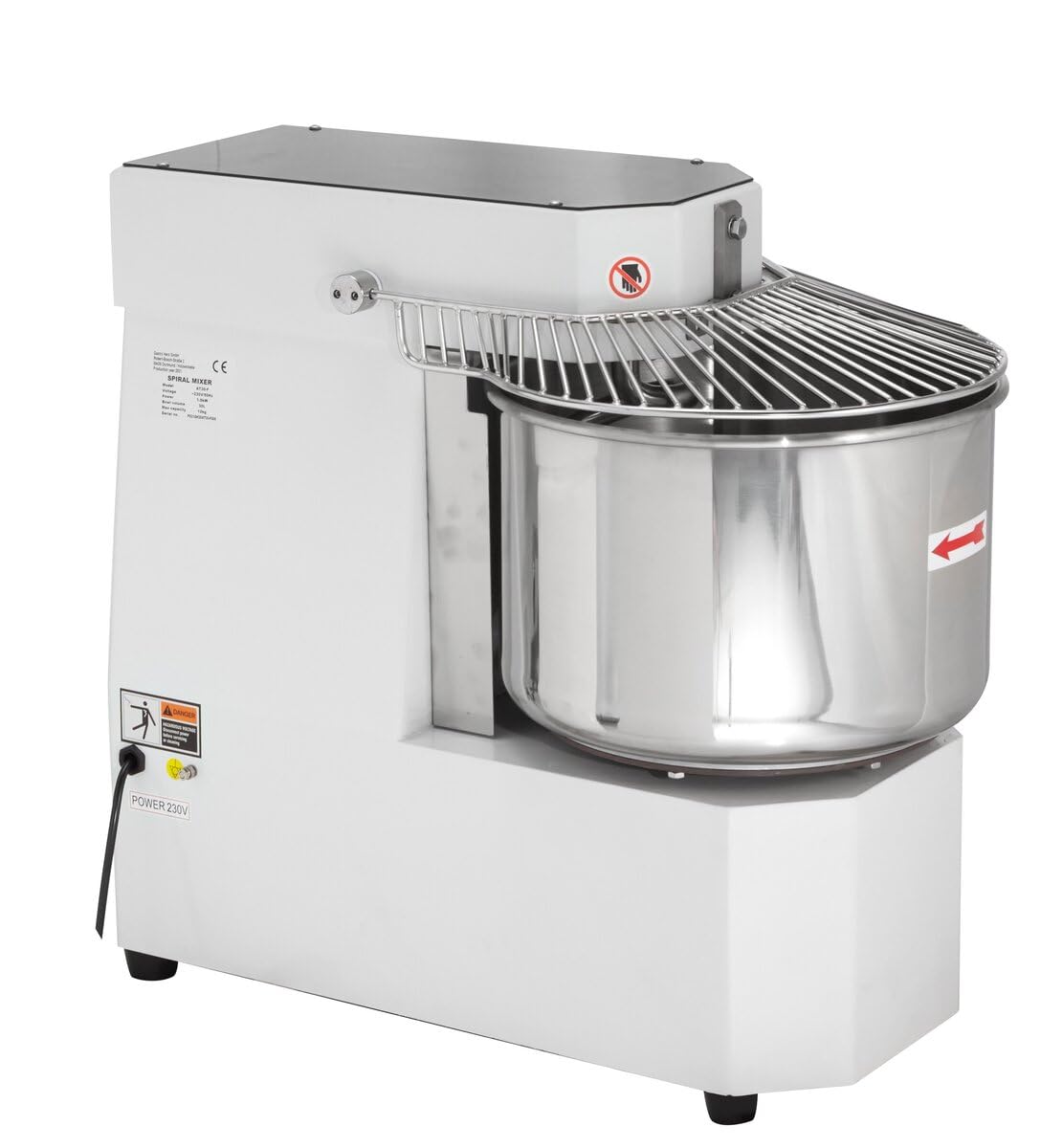 GastroHero Teigknetmaschine 30 L I Teigknetmaschine Pizza I Knetmaschine I Spiralkneter I Knetmaschine Pizzateig und Brotteig I Kneading Machine Gastronomie