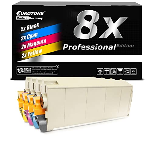 Toner compatible OKI C710 C711 EuroPro pack de 8 cartouches de rechange CMJN