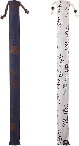 Miniatura 10 de WHAMVOX Braces - Bolsa de bambú para flauta con soporte, bolsa de almacenamiento para flauta nativa americana, flauta de algodón, bolsas y estuches