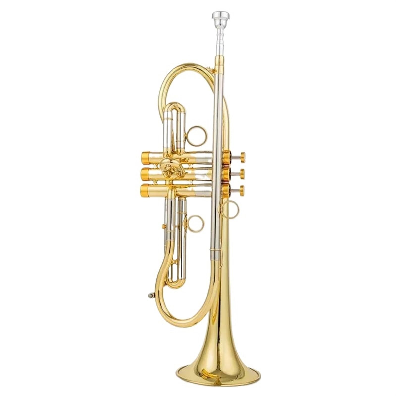 Tromba Standard Per Principianti Produzione Professionale Tromba In Sib Tune Ottone Placcato Oro Strumenti Musicali Professionali Con Custodia(Gold)