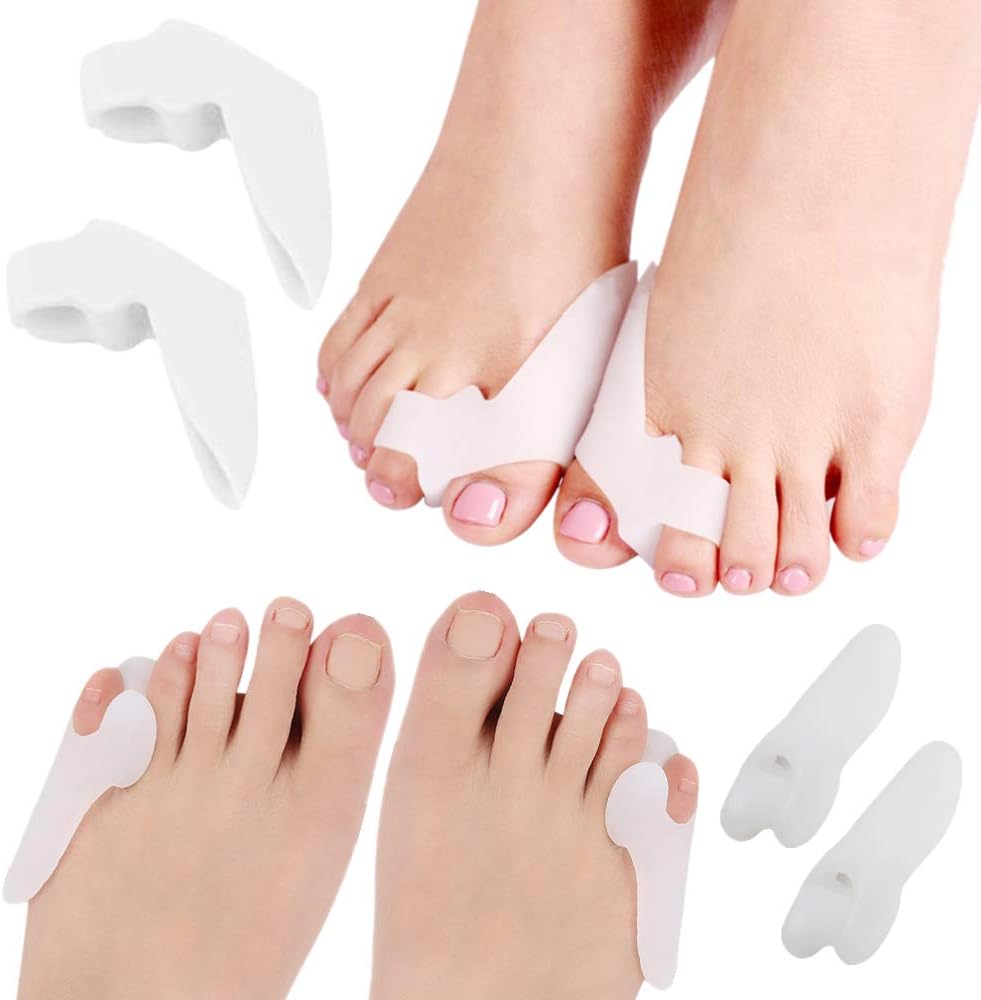 Suporya 外反母趾 内反小指 サポーター 総合セット 矯正グッズ シリコン 親指ジェルパッド 足指を広げる ないはんしょうし 浮き指 予防 人気 男性 女性 寝る 靴 靴下 ４個セット Suporya 外反母趾 内反母趾用 Amazon