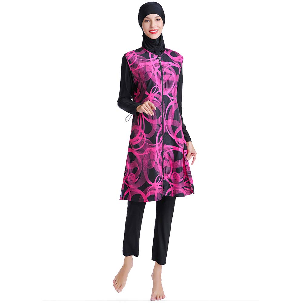ShuoBeiter Muslim Swimwear for Women Full Cover Modest Islamic Hijab Sportswear Suit Burkini (S2, XXL)