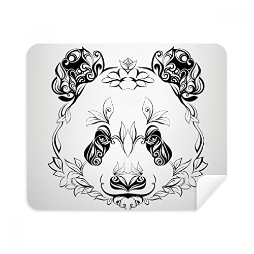 Fluffy Giant Panda Animal Portrait Cleaning Cloth Screen Cleaner 2pcs Suede Fabric