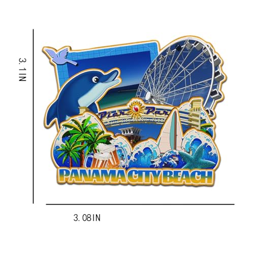 Imán decorativo madera Panama City Beach 3D miniatura 3