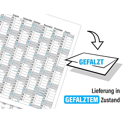 Etoni Wandkalender, jaarplanner 2022, XXL, 100 x 70 cm, gevouwen, in posterformaat, Duitse versie Liggend formaat… - Image 4
