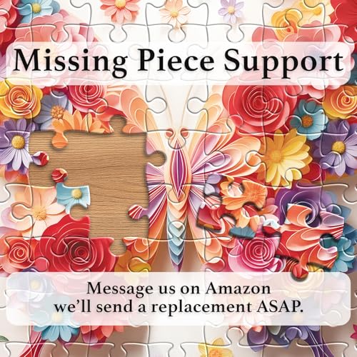 Rompecabezas pickinjoy para adultos de 1000 piezas - Diseño de mariposa con flores miniatura 7