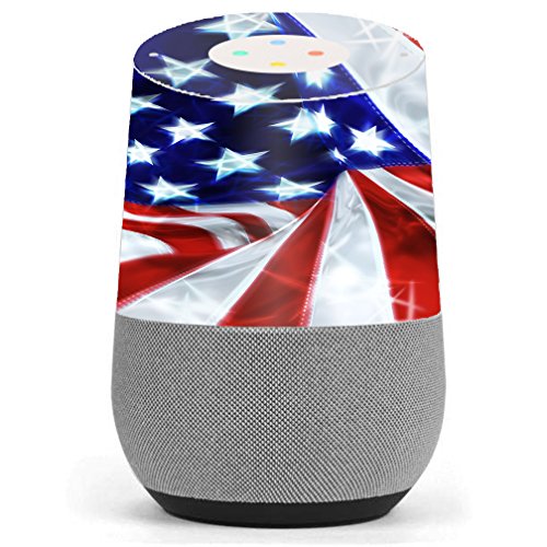 Skin Decal Vinyl Wrap for Google Home Stickers Skins Cover/Electric American Flag U.S.A.